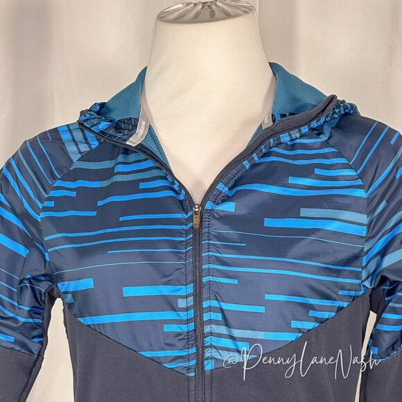 Nike Running Fanatic Dri Fit Full Zip Hoodie Size S Blue - Picture 9 of 9